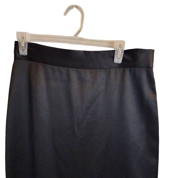 NWT Linda Allard Ellen Tracy Size 8 Wool Black Pencil Skirt - Picture 4 of 6